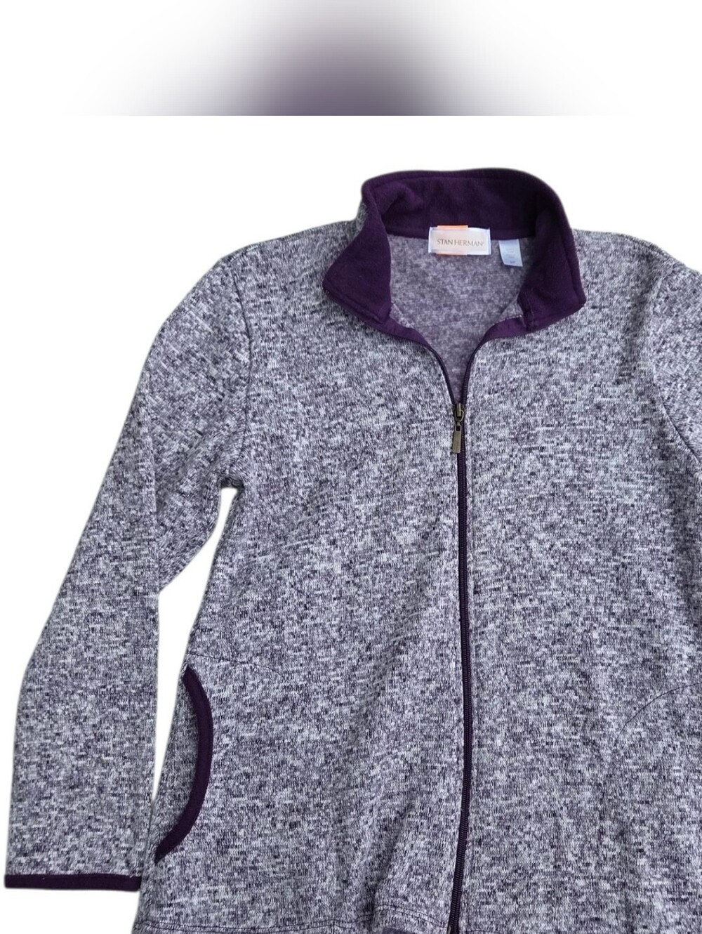 Stone & Beam Heathered Purple Full-Zip Utility Jacket
